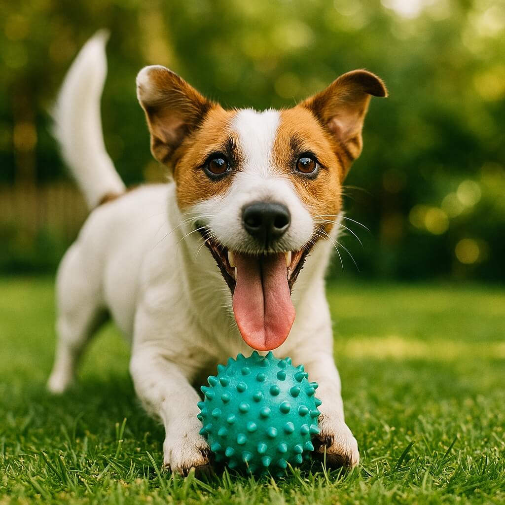 Jack Russell with Spiky Ball